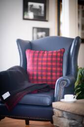 Burgundy & Black Plaid Pillow - thumbnail 1