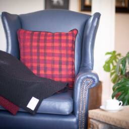 Burgundy & Black Plaid Pillow - thumbnail 3
