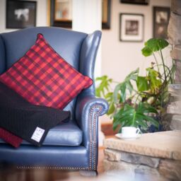 Burgundy & Black Plaid Pillow - thumbnail 4