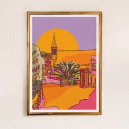 st Ives Cornwall Art Print Bright Coastal Illustration - thumbnail 3