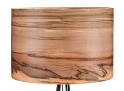 Satin Walnut Veneer Floor Lamp - Handmade Wooden Lampshade - thumbnail 1