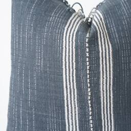 Black Neutral Tribal Hemp Hand Woven Natural Dye Color Lumbar Pillow Cover - thumbnail 2