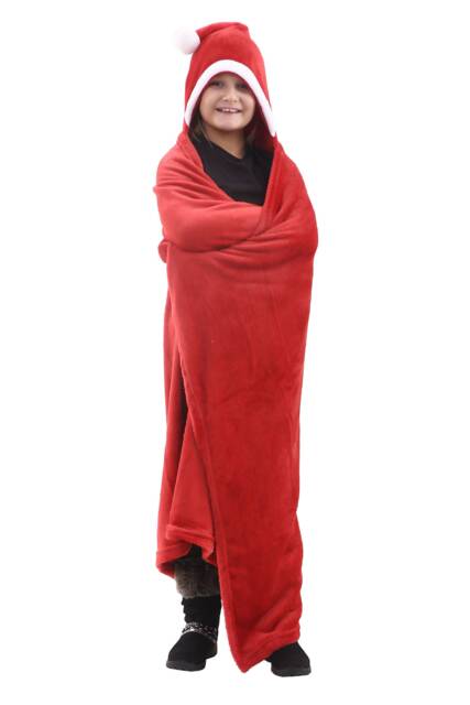 Personalised Kids Hooded Santa Blanket Throw, Ideal Gift, Birthday, Christmas, Personalized
