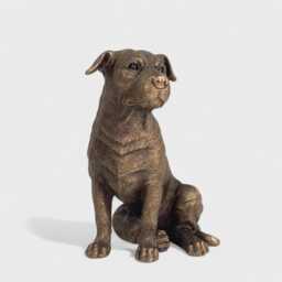 Staffordshire Bull Terrier Dog Ornament, Bronze Effect Staffy Figurine, Decorative Home Decor Sculpture - thumbnail 4