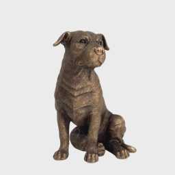Staffordshire Bull Terrier Dog Ornament, Bronze Effect Staffy Figurine, Decorative Home Decor Sculpture - thumbnail 2