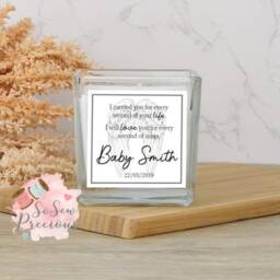 Personalised Memory Candle , Scented Personalized, Angel Baby Loss - thumbnail 2