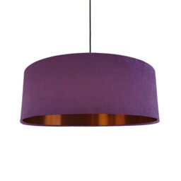 Extra Large Purple Velvet Lampshade With Copper Lining - thumbnail 1