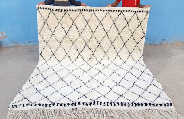 Authentic Moroccan Rug Beni Ourain Handmade 100% Wool , Area Rugs Azilal Carpet Floor , Promo