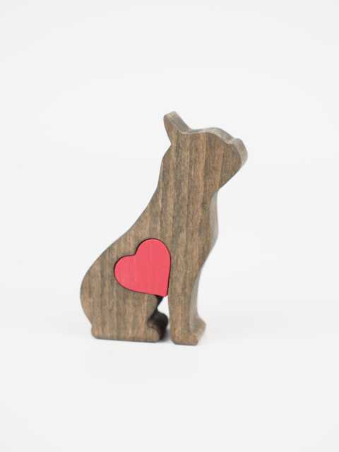 Personalised Wooden French Bulldog Figurine, Dog Mum Gift For Frenchie Owner, Memorial Ornament - image 1