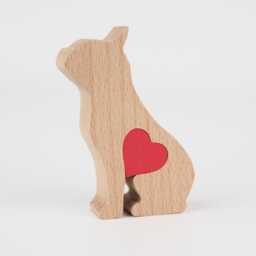Personalised Wooden French Bulldog Figurine, Dog Mum Gift For Frenchie Owner, Memorial Ornament - thumbnail 3