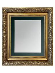 Dahlia Gold Ornate Photo, Picture Frame With Dark Green Mount - thumbnail 1