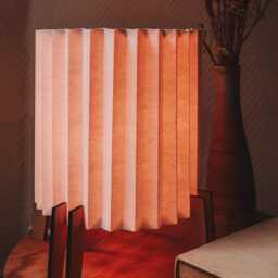 Handmade Origami Table Lamp - Modern Paper & Wood Accent Light For Cosy Interiors - thumbnail 3