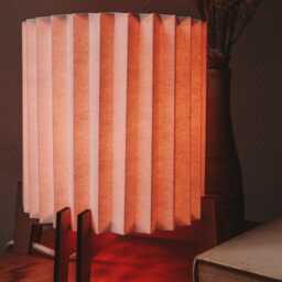 Handmade Origami Table Lamp - Modern Paper & Wood Accent Light For Cosy Interiors - thumbnail 4