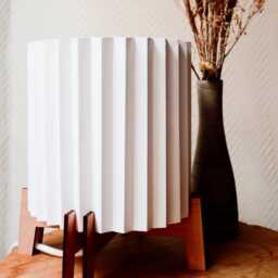 Handmade Origami Table Lamp - Modern Paper & Wood Accent Light For Cosy Interiors - thumbnail 2