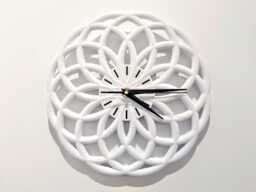 "3D Printed Geometric Wall Clock - 10.5"" Modern Flower Petal Design ""Cycles" - thumbnail 1