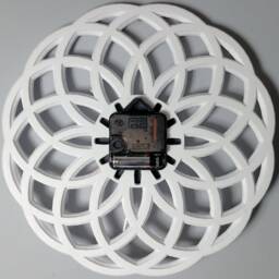 "3D Printed Geometric Wall Clock - 10.5"" Modern Flower Petal Design ""Cycles" - thumbnail 3