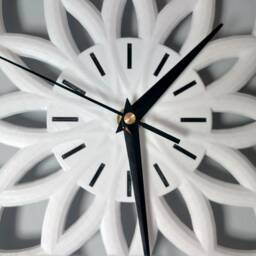"3D Printed Geometric Wall Clock - 10.5"" Modern Flower Petal Design ""Cycles" - thumbnail 2