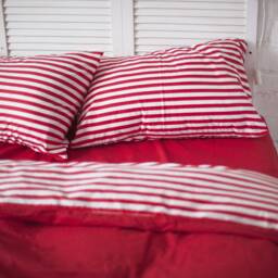 Natural Cotton Double-Sided Duvet Cover in Red & White. Twin, Full, Queen, King, Single, Kingsingle, Double, Custom Size - thumbnail 4