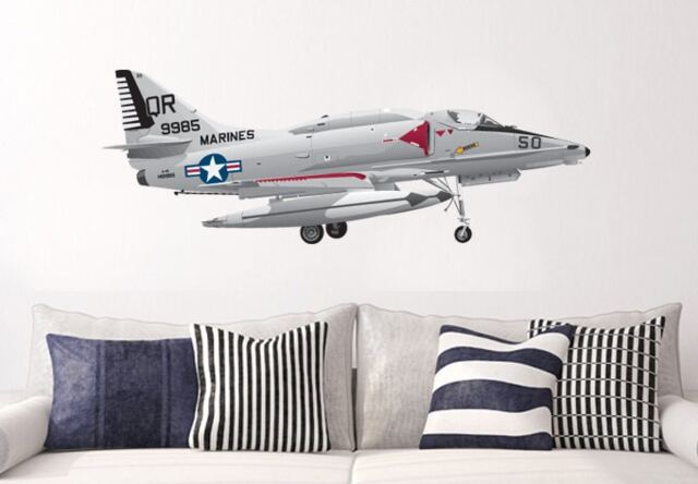 A-4 Skyhawk Marines Wall Fabric Decal Vietnam Attack Fighter Bomber Airplane Up To 50 - image 1