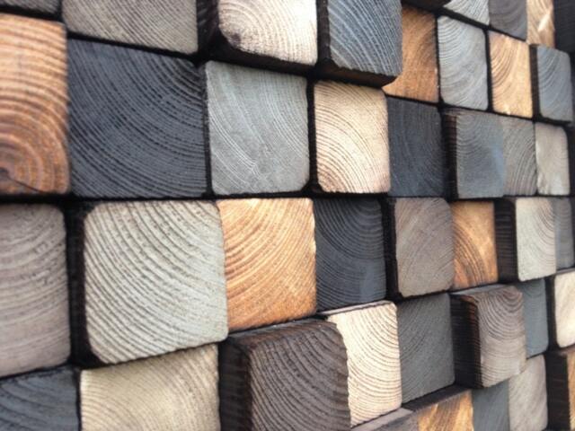 Wooden Art Wall Sculpture - Reclaimed Wood Rustic - image 1