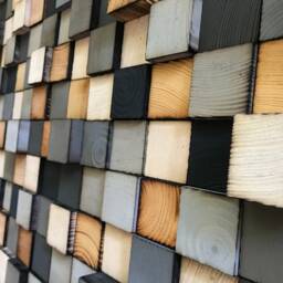 Wooden Art Wall Sculpture - Reclaimed Wood Rustic - thumbnail 4