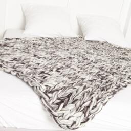Chunky Knit Throw Blanket Gift For Her Giant Afghan Wool Blanket Bulky Knit Lap Christmas - thumbnail 3