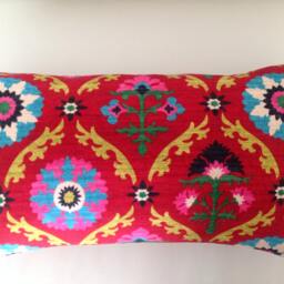 Desert Flower Lumbar Pillow Cover Bright Medallion Cotton Cushion - thumbnail 3