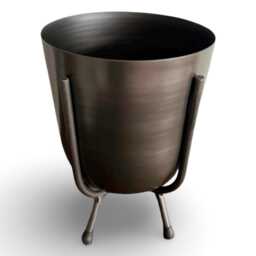 Maxlume ~ Pewter Grey Indoor Small Plant Pot & Stand Planter - thumbnail 1