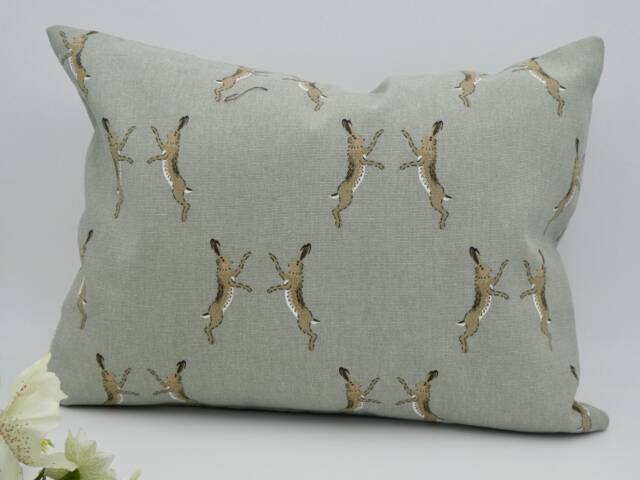 Boxing Hares Cushion With Inner Pad, Sophie Allport Design - image 1