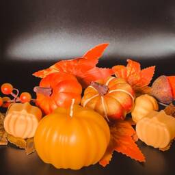 Autumn Pumpkin Candle, Soy Pillar Wax, Cosy Home Decor, Gift in Various Colours - thumbnail 4
