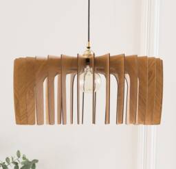 Handmade Wood Pendant Light Modern Nordic Style Lampshade - thumbnail 1