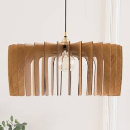 Handmade Wood Pendant Light Modern Nordic Style Lampshade - thumbnail 2