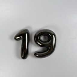 Ceramic Bubble Numbers - Handmade Metallic House Numbers, Modern Wall Decor - thumbnail 4