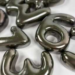 Ceramic Bubble Numbers - Handmade Metallic House Numbers, Modern Wall Decor - thumbnail 3