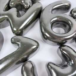 Ceramic Bubble Numbers - Handmade Metallic House Numbers, Modern Wall Decor - thumbnail 2