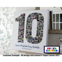Happy 10Th Birthday 10 Custom Son Daughter Grandson Granddaughter Party Photo Picture Board Collage Framed Canvas Print Gift - thumbnail 2