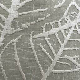 Sahco Olmo Luxury Designer Silver Leaf Neutral Linen Fabric Cushion Cover Throw Pillow - thumbnail 2