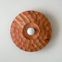 Natural Cedar & Poplar Wood Wall Lighting, Sculpture Sconce, Mounted Lamp, Light, Handmade, Japandi, Minimal Design - thumbnail 2