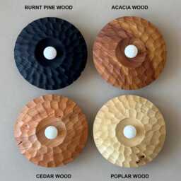 Natural Cedar & Poplar Wood Wall Lighting, Sculpture Sconce, Mounted Lamp, Light, Handmade, Japandi, Minimal Design - thumbnail 4