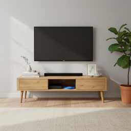 Tv Stand, Solid Wood Tv Custom Made Furniture. Assembled Unit, Unit - thumbnail 1