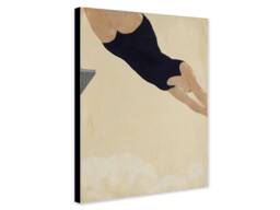 Koshiro Onchi Diving Print - Vintage Japanese Art, Framed Canvas - thumbnail 1