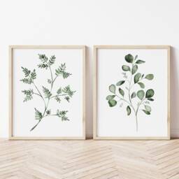 Watercolor Eucalyptus Art Print, Leaf Painting - thumbnail 4
