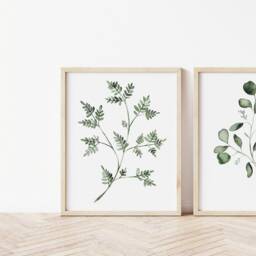 Watercolor Eucalyptus Art Print, Leaf Painting - thumbnail 3