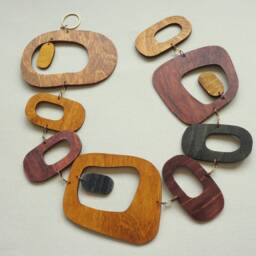 Handmade Mid Century Modern Wood Wall Hanging, Retro Decor - thumbnail 4