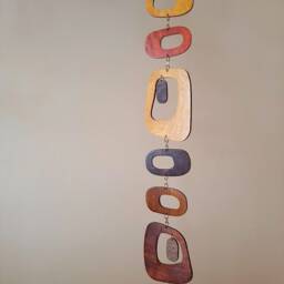 Handmade Mid Century Modern Wood Wall Hanging, Retro Decor - thumbnail 2