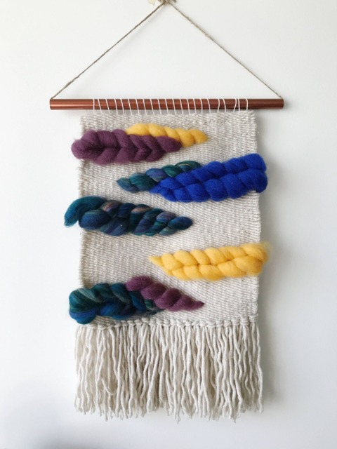 Multi-Colored Wool Puff Woven Wall Hanging, Large Weaving, Statement Art, Yarn Tapestry, Weaving - image 1