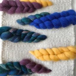 Multi-Colored Wool Puff Woven Wall Hanging, Large Weaving, Statement Art, Yarn Tapestry, Weaving - thumbnail 2