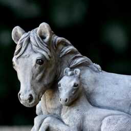 Large Horses Sculpture Concrete Family Horse Statue Garden Animal Ornament Handmade Art Cement Pet Figure Horse Lover Gift Farm Decor - thumbnail 2