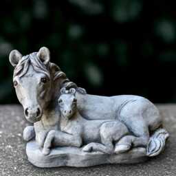 Large Horses Sculpture Concrete Family Horse Statue Garden Animal Ornament Handmade Art Cement Pet Figure Horse Lover Gift Farm Decor - thumbnail 3