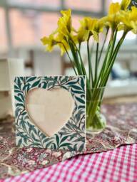 Valentines Picture Frame, William Morris Handcrafted Heart Photo Frame Willow Bough Floral Decor, Liberty Photo Frame - thumbnail 1